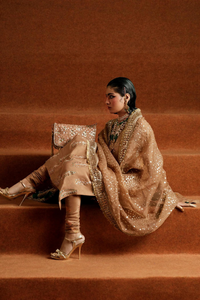 REIGN Regal Beige Gold Ensemble by Hussain Rehar Luxury Pret SS/23