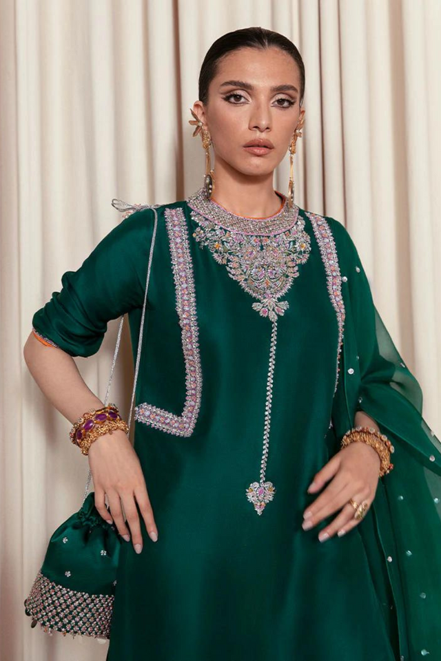 STELLA-GREEN silk kurta set 