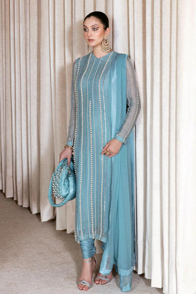 SININEN ice blue organza suit 