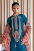 GELID Teal Blue Organza Suit by Hussain Rehar Moon 