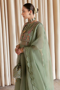 VENUS Sea Green Organza Peshwas by Hussain Rehar Moon 