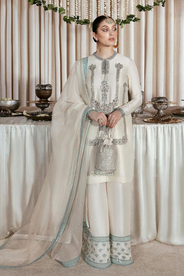 NARCE Raw Silk Suit by  Hussain Rehar Moon