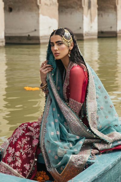 RUBY  Mehroon Organza Festive Unstitched