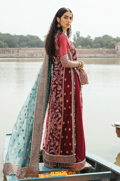 RUBY  Mehroon Organza Festive Unstitched