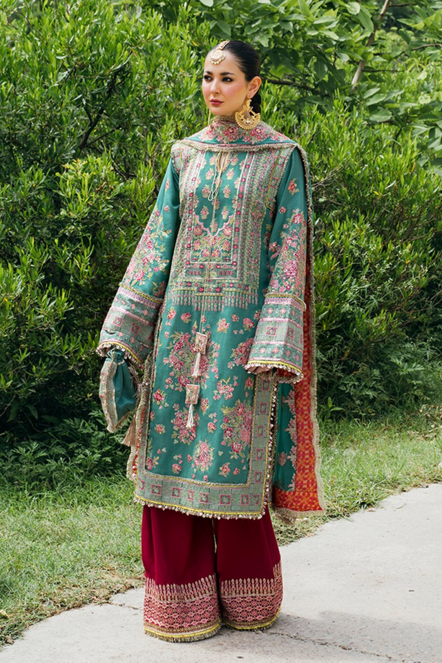 ZANKAI  Karandi & Chiffon Ensemble by HUSSAIN REHAR 