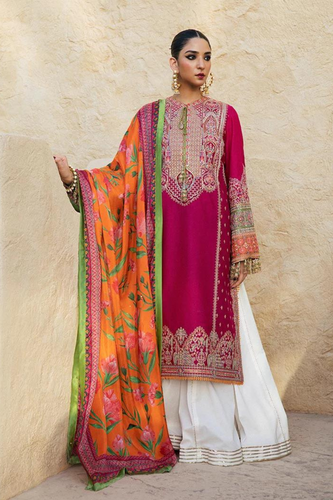 AZHAR Shocking Pink Lawn outfit by Hussain Rehar's Summer Lawn Vol-2