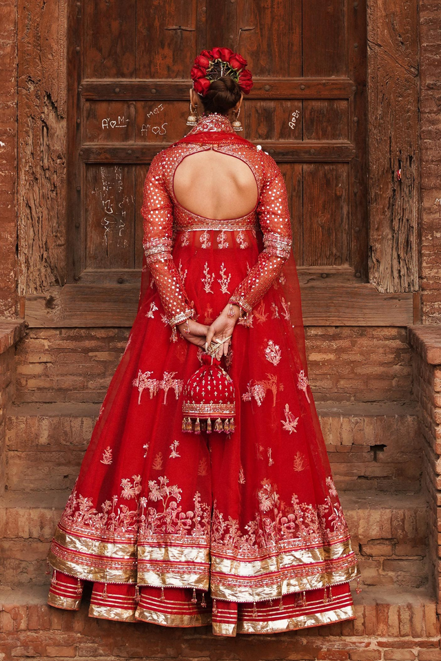 ISMAT Red Shikargah Inspired Outfit with Lehenga