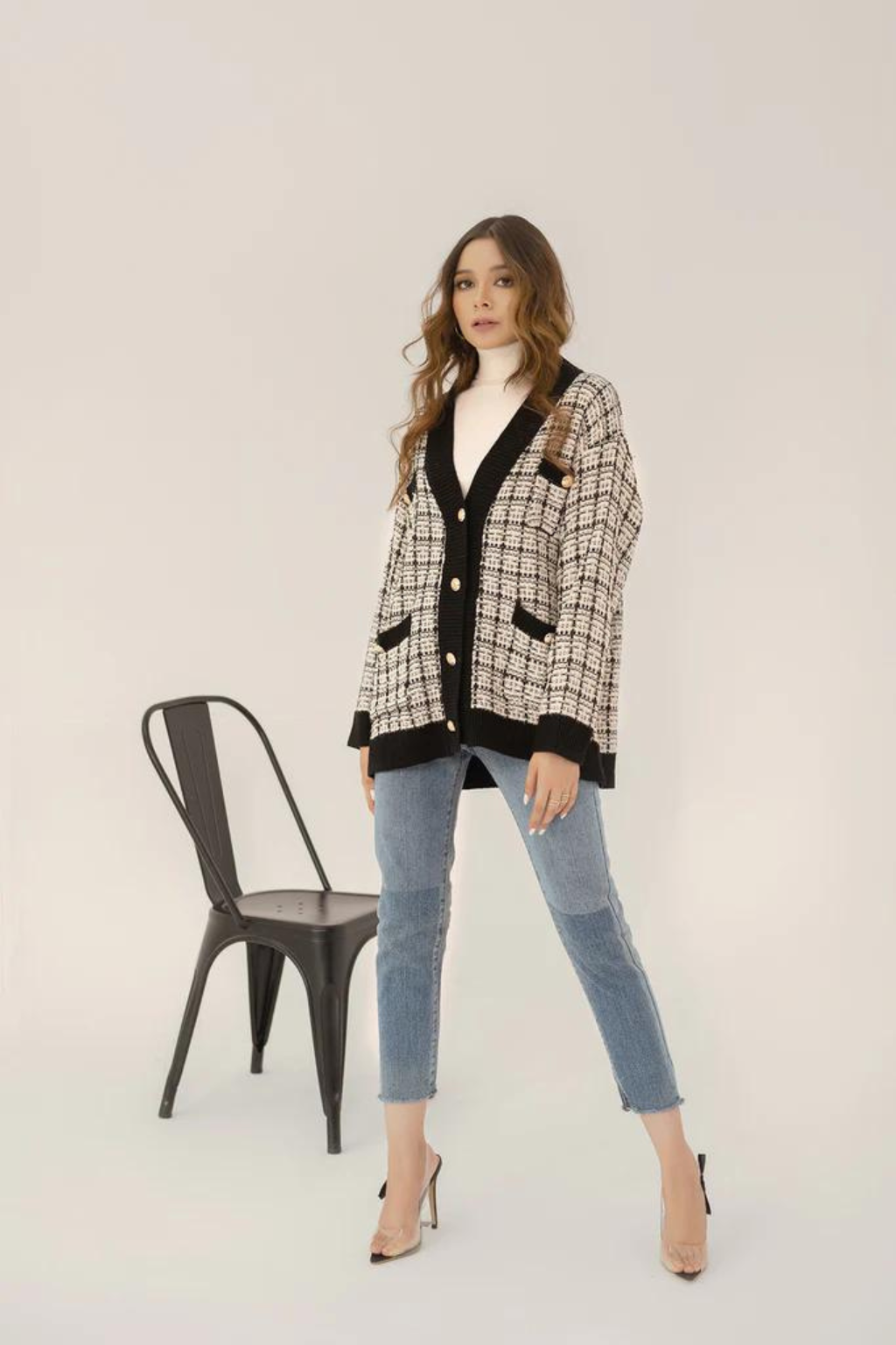 ROMA TEXTURED CHECKERED SWEATER - second image
