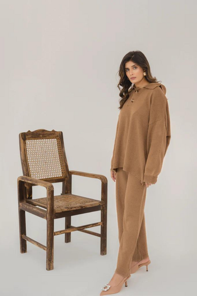 MIRAL POLO NECK TWO PIECE by Hassal AW'22 | Bilal Garment