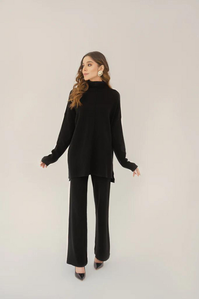 SCARIETT TWO PIECE KNIT SET BLACK by Hassal Co-rd Set Autumn Winter'22