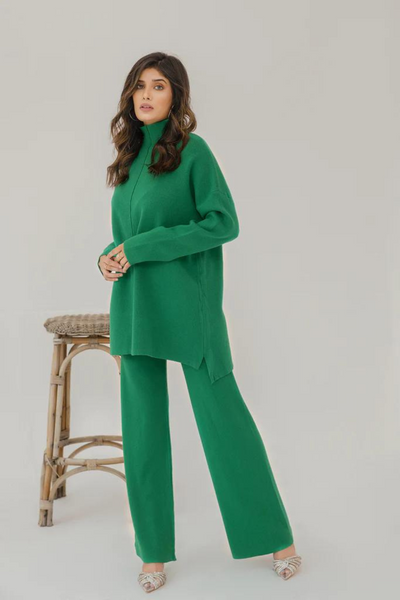 SCARLETT TWO PIECE KNIT SET GREEN by Hassal Co's Autumn Winter '22