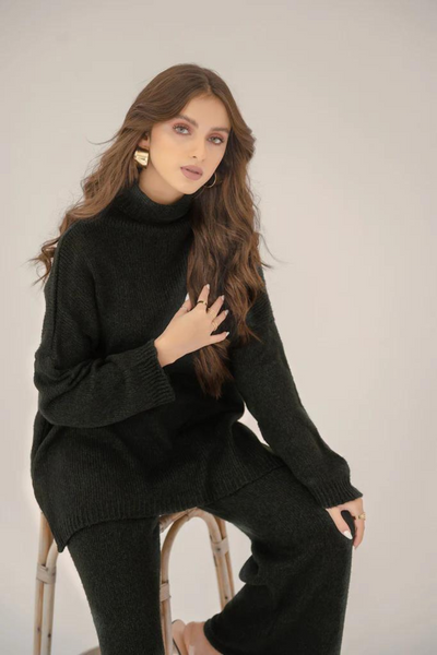 BEY DARK GREEN GREEN CABLE OVERSIZE SET by Hassal Co-rd Set Autumn