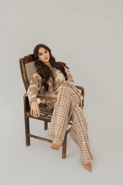 MALAIKA KNIT SUIT by Hassal Co-rd Set Autumn Winter'22 