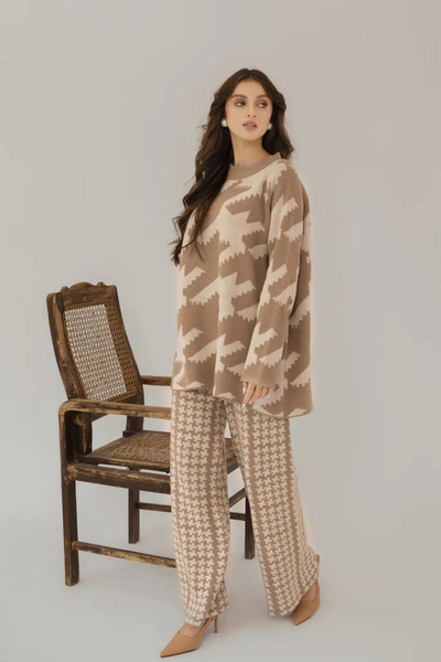 MALAIKA KNIT SUIT by Hassal Co-rd Set Autumn Winter'22 