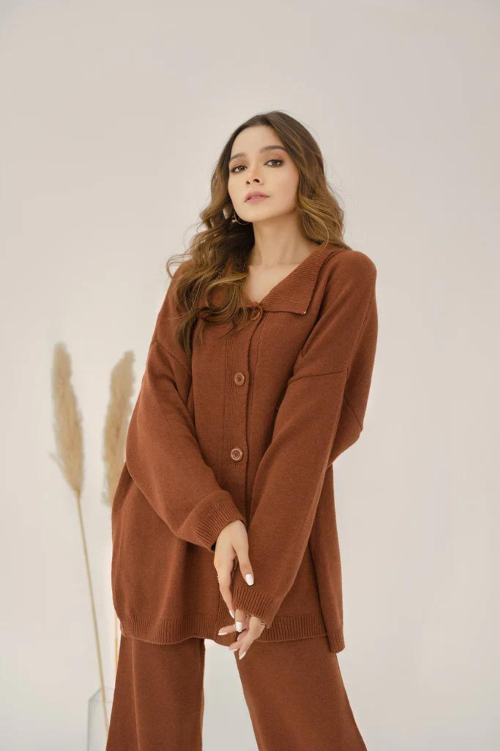 ESME RUST TWO PIECE KNIT SUIT