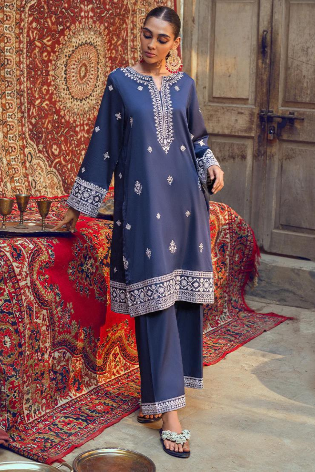 Embroidered Pret
Navy Blue Co-ord Set with Sequins and Embroidery