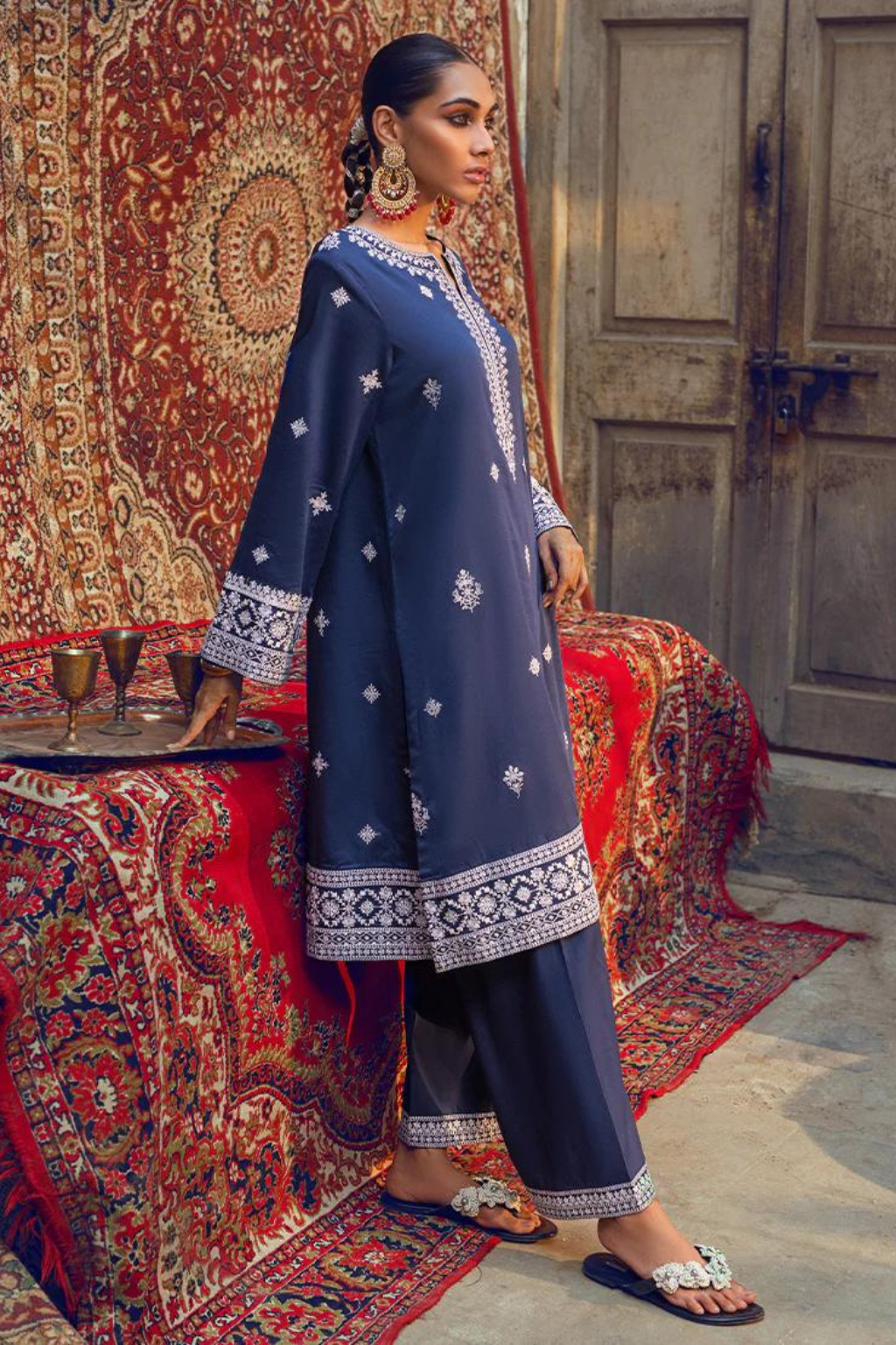 Embroidered Pret
Navy Blue Co-ord Set with Sequins and Embroidery - second image