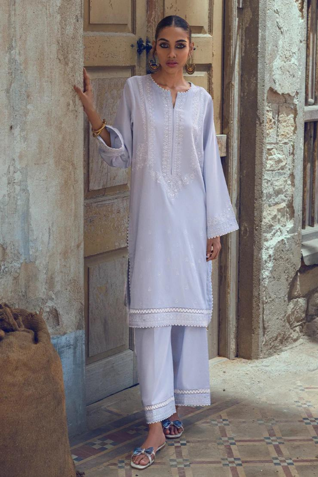 Embroidered Pret
Periwinkle Blue Co-ord Set with Sequins and Embroidery