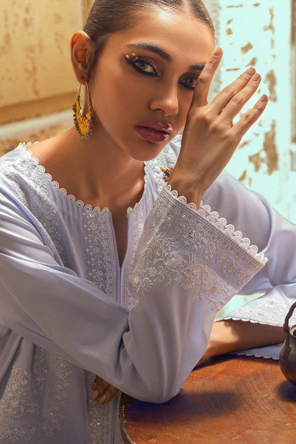 Embroidered Pret
Periwinkle Blue Co-ord Set with Sequins and Embroidery - second image