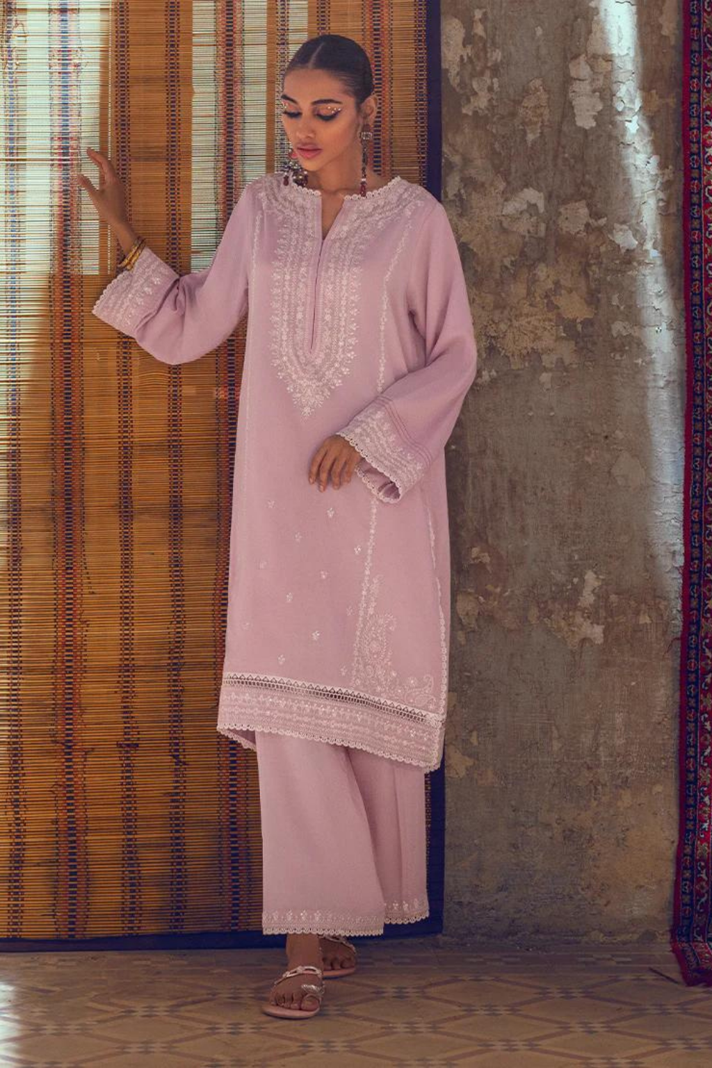 Embroidered Pret
Mauve Co-Ord Set with Sequins and Embroidery