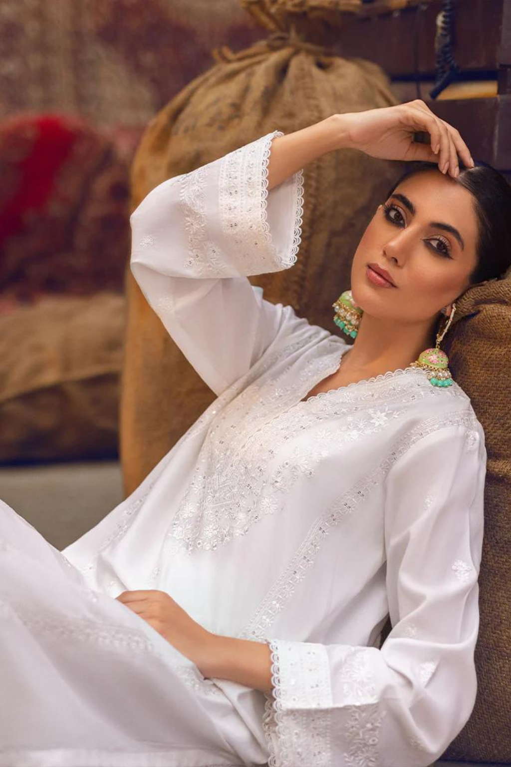 Embroidered Pret
White Co-Ord Set with Sequins and Embroidery - second image