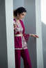 ARCANE  Plum Raw Silk Ensemble by  IMRA SAEED