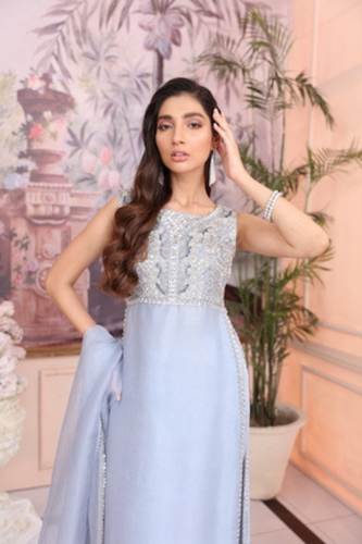 FAY Raw Silk Three-Piece Ensemble by IMRA SAEED