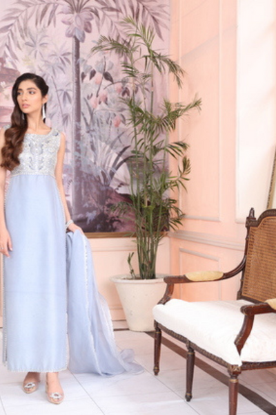 FAY Raw Silk Three-Piece Ensemble by IMRA SAEED