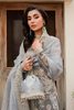 MEHAK Embellished Grey Tissue   Floral & Jewel Patterns Gown Set