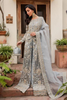 MEHAK Embellished Grey Tissue   Floral & Jewel Patterns Gown Set