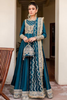 AASRA Teal Korean Silk  Embroidered Elegance Pishwas Set