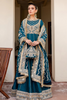 AASRA Teal Korean Silk  Embroidered Elegance Pishwas Set