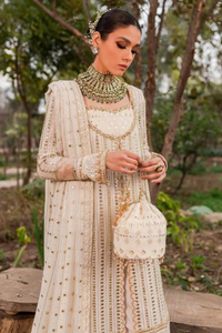 AYNOOR Pearl White Chikankari Gown Set