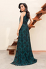 RUHI Majestic Teal Green Head-Turning Design Embroidered Silk Set