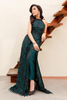 RUHI Majestic Teal Green Head-Turning Design Embroidered Silk Set