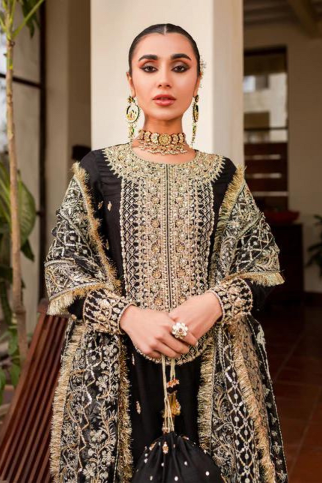 CHIRAGH  Intricate Sequin Embellishments Traditional Silk Shirt Set