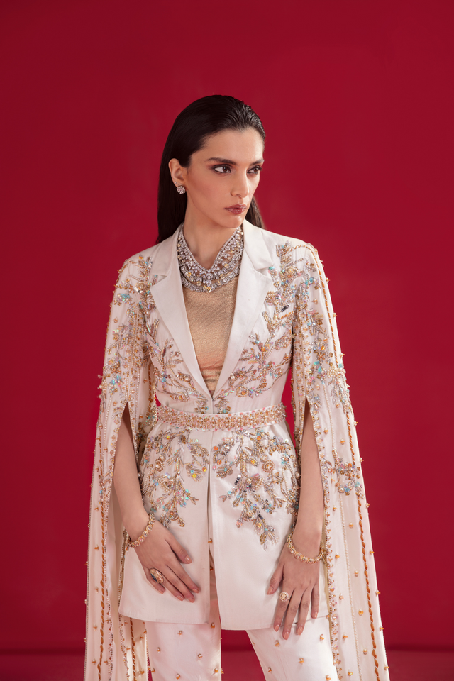 AUDRY Raw Silk Coat by Kanwal Malik