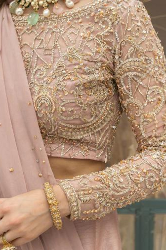 CRICE Tea Pink Lehenga Choli by Kanwal Malik Athena Formal Pret 