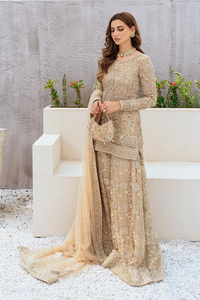 IRENE Nude  Net Sharara Pants by Kanwal Malik Athena Formal Pret. 