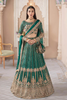 FARIZA Forest Green  Engaging Embellishments Korean Silk Lehnga Set