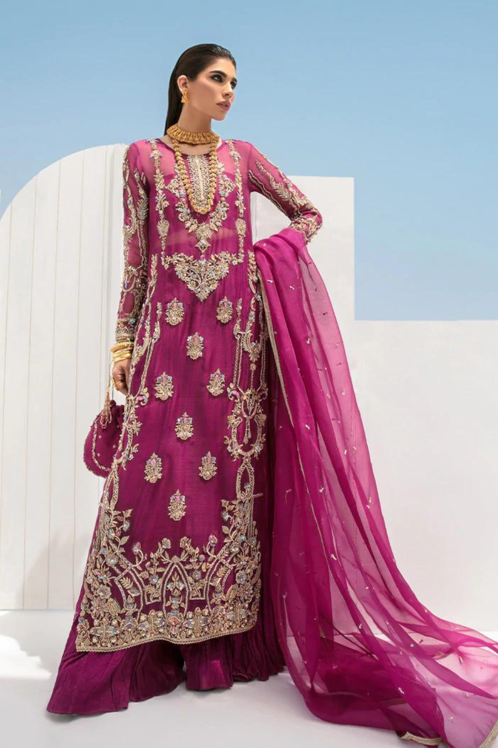 DAHLIA  Plum Organza outfit by KANWAL MALIK 'RIWAYAAT'