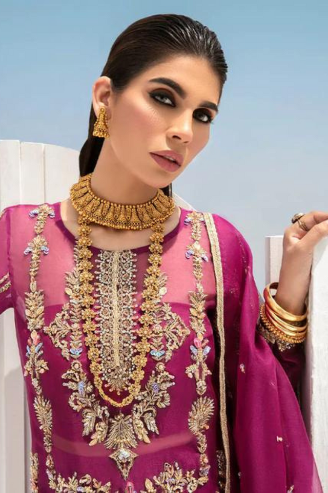 DAHLIA  Plum Organza outfit by KANWAL MALIK 'RIWAYAAT'