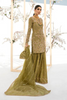 MAHJABEEN Olive Green Korean Silk kurta and gharara set 