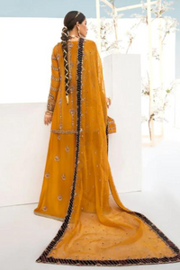 GULKARI Mustard Raw Silk by KANWAL MALIK 'RIWAYAAT' 