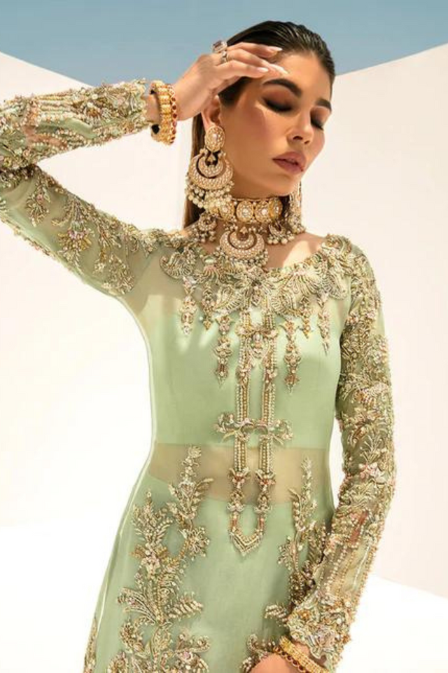 MEHAR Mint Green Organza 