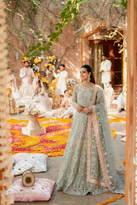 ZEEBA Mystic Net Heritage Lehenga Choli with Embroidered Panels