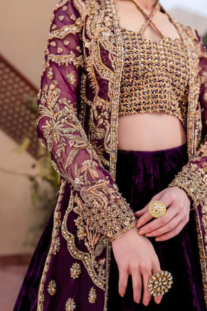 NAZNEEN Purple Gown Lehenga Ensemble