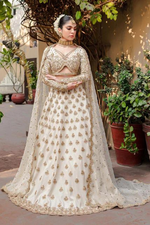 SAJAL Ethereal White Lehenga Choli by Kanwal Malik-Mahe  Luxury Formal