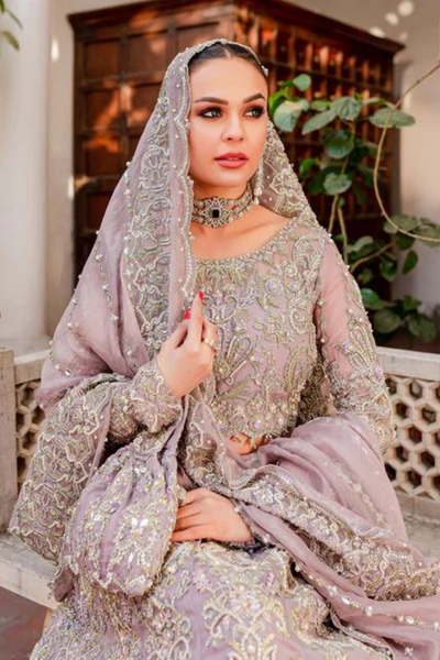 MUSHQ Lilac Organza Lehenga Choli by Kanwal MalikMaheNur Luxury Formal