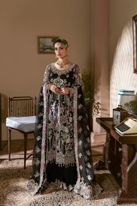 TAAREEKI Flamboyant Black Organza Ensemble by KANWAL MALIK